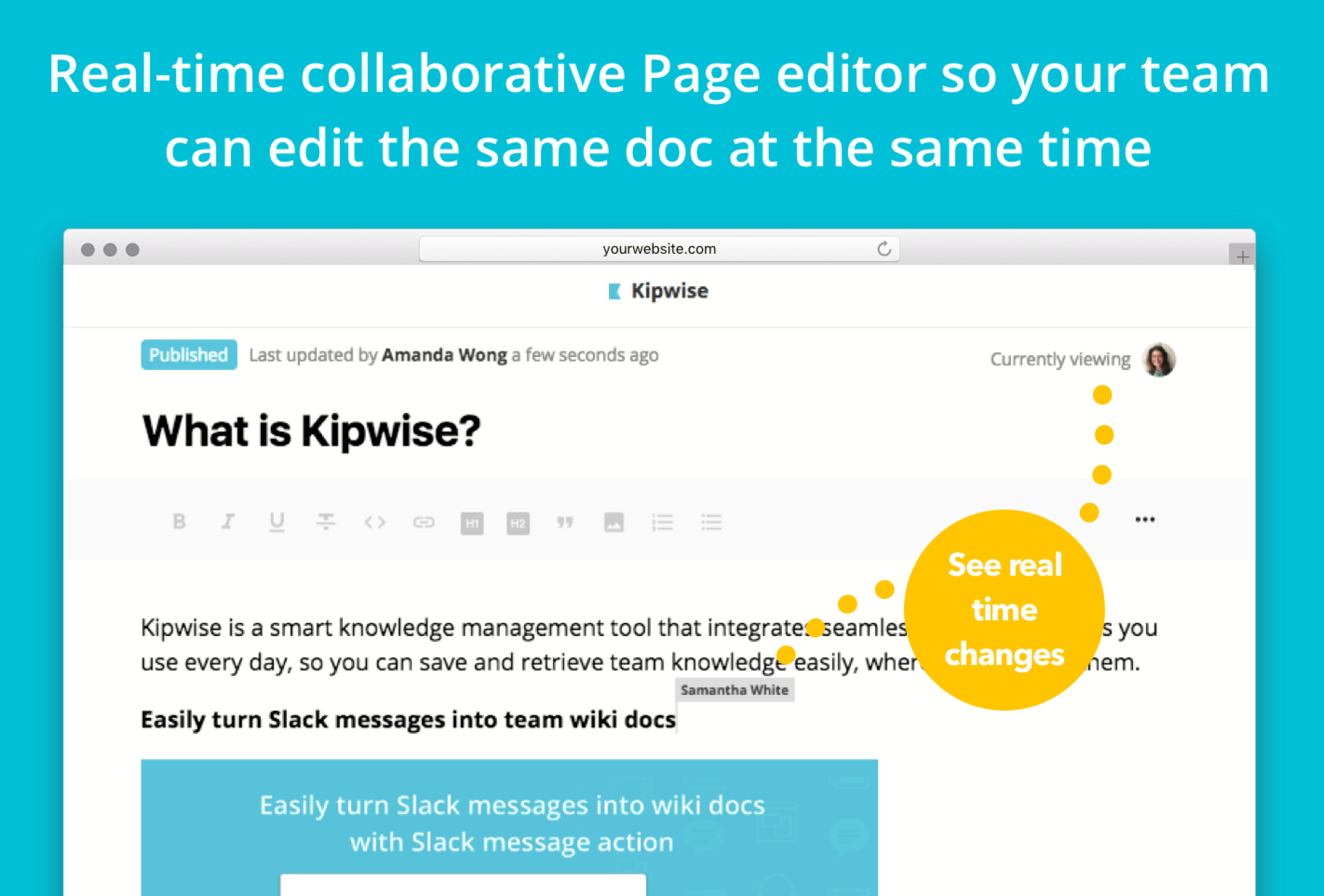 Real-Time Collaborative Editor for Team Knowledge